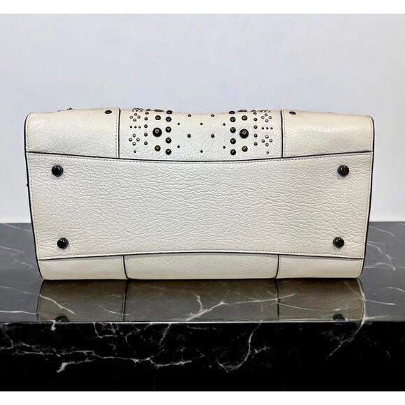 Coach 56832 Mercer Satchel 30 Polished Pebble Leather With Bandana Rivets - Picture 6 of 13